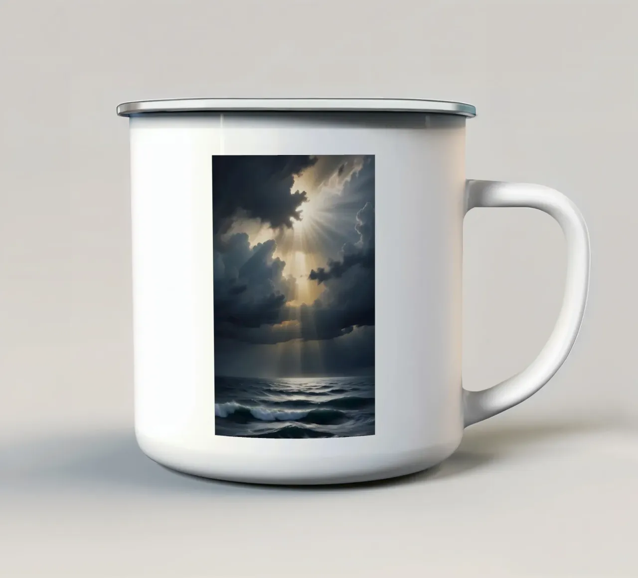 Heaven's Light - Tempesta sul mare tazza in smalto da Graceful Desine