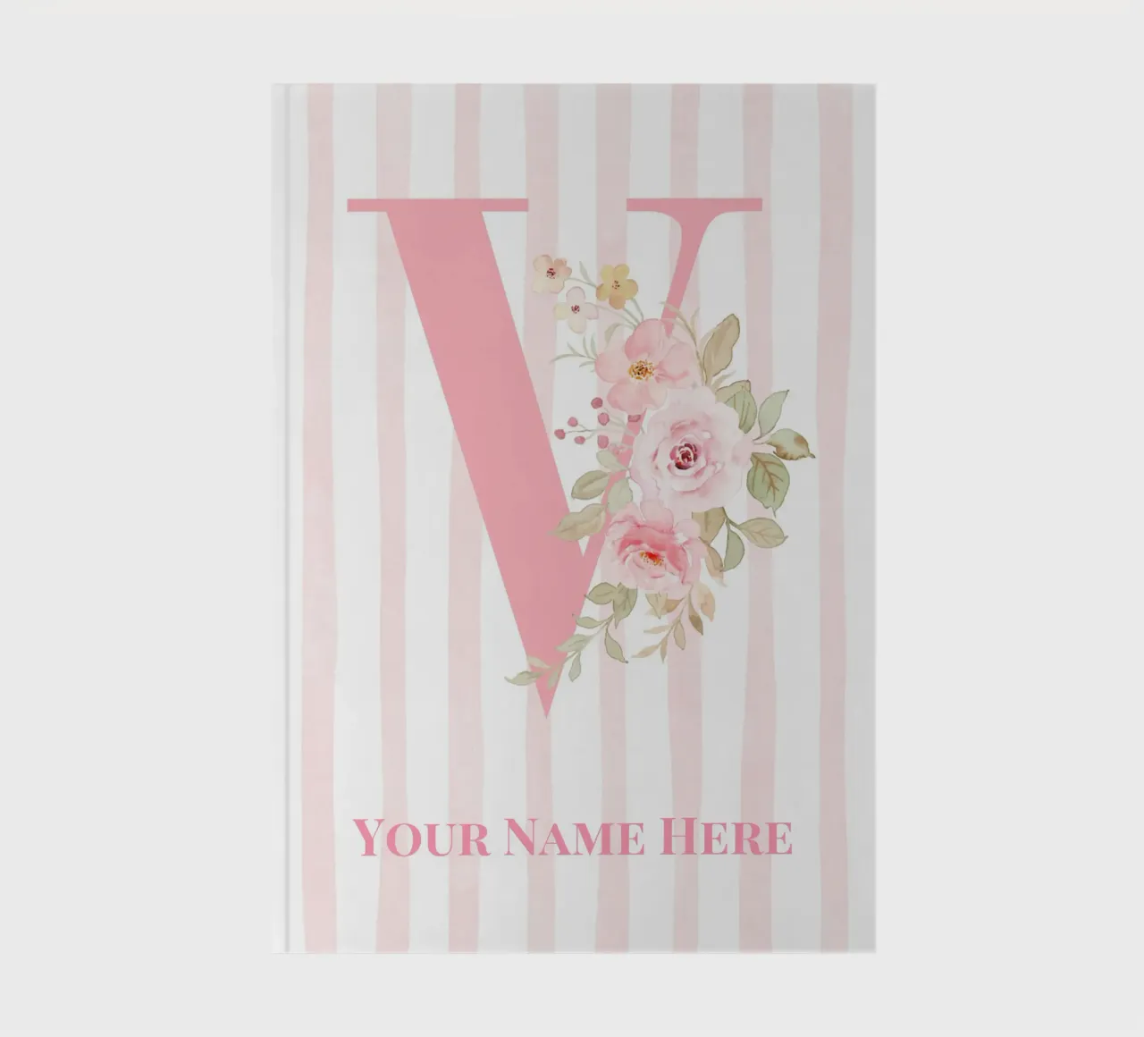 Letter V, Personalized Name Print, Personalized initial notebook by The Custom Letter