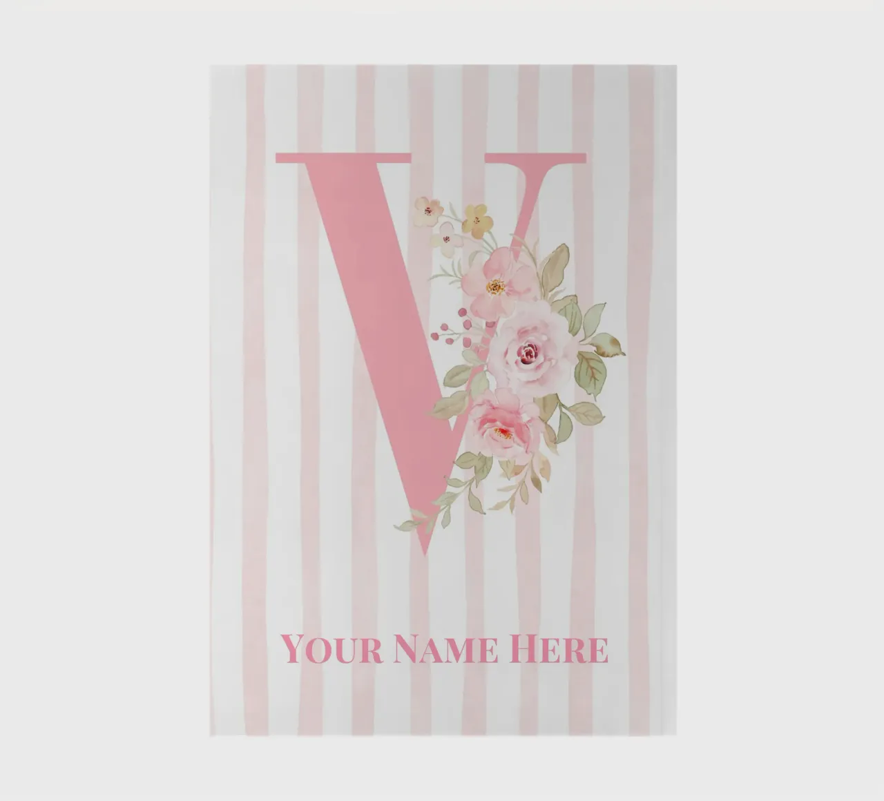 Letter V, Personalized Name Print, Personalized initial notebook by The Custom Letter