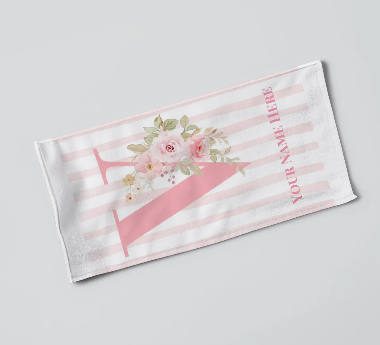 Letter V, Personalized Name Print, Personalized initial towel by The Custom Letter