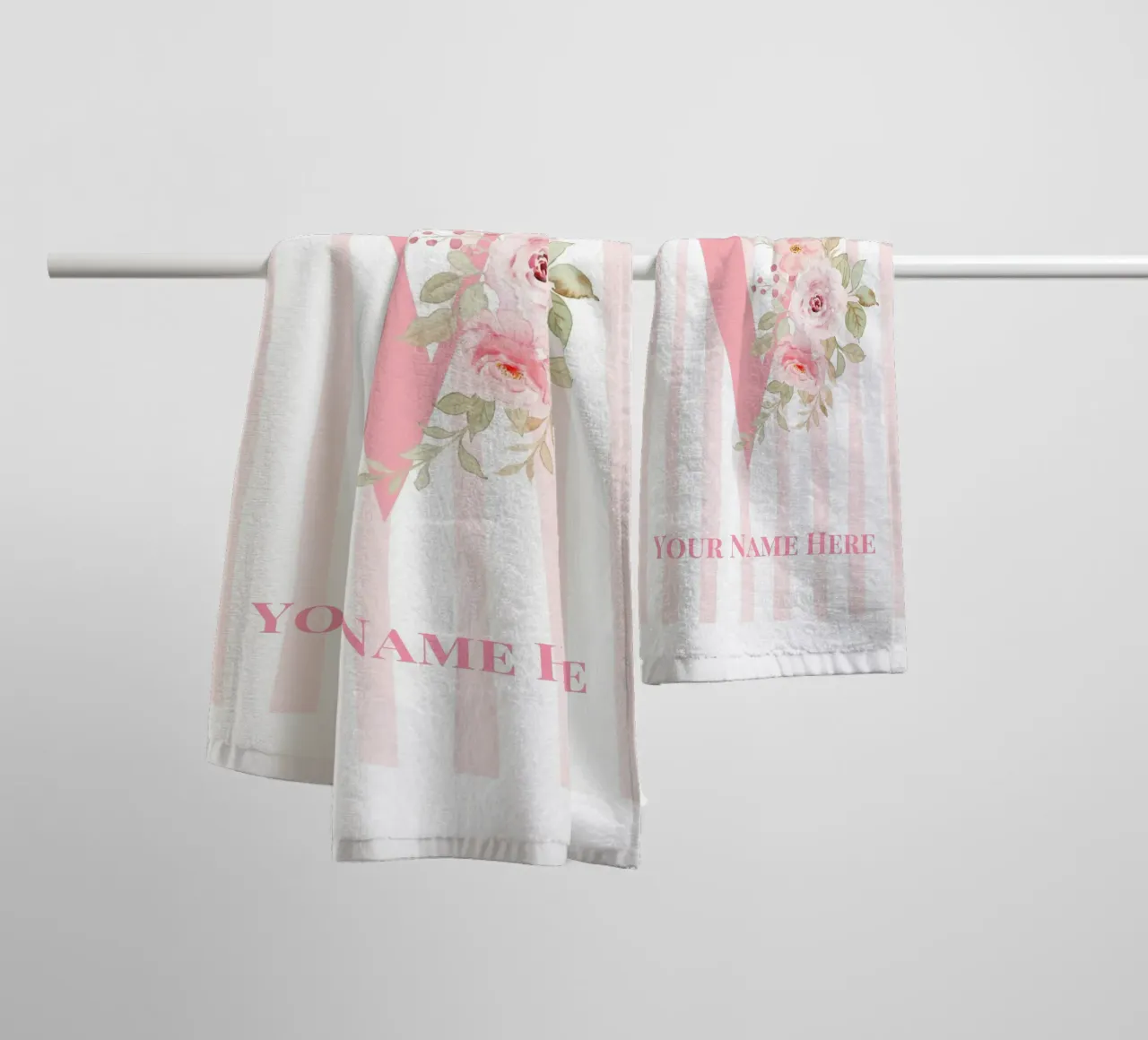 Letter V, Personalized Name Print, Personalized initial towel by The Custom Letter