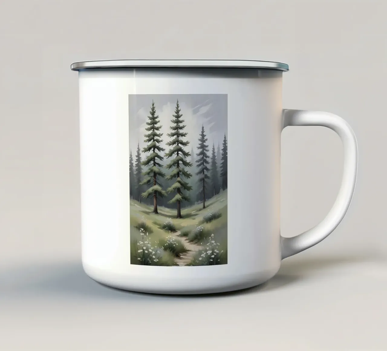 Whispering Pines - Sentiero attraverso la foresta tazza in smalto da Graceful Desine