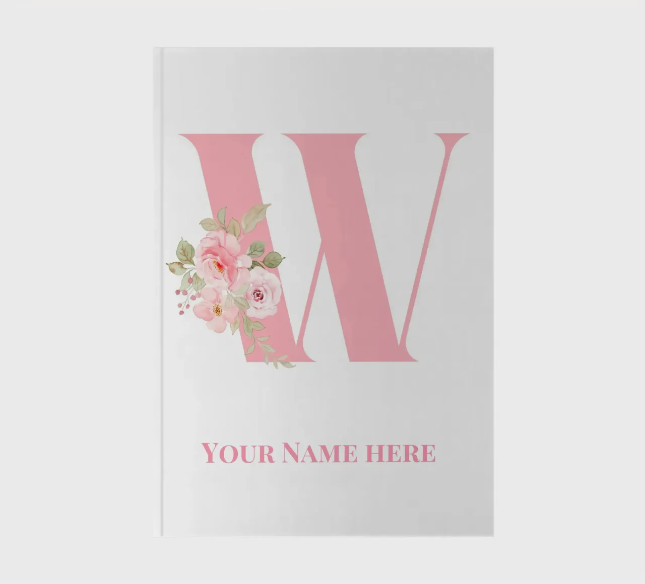 Letter W, Personalized Name Print, Personalized initial notebook by The Custom Letter