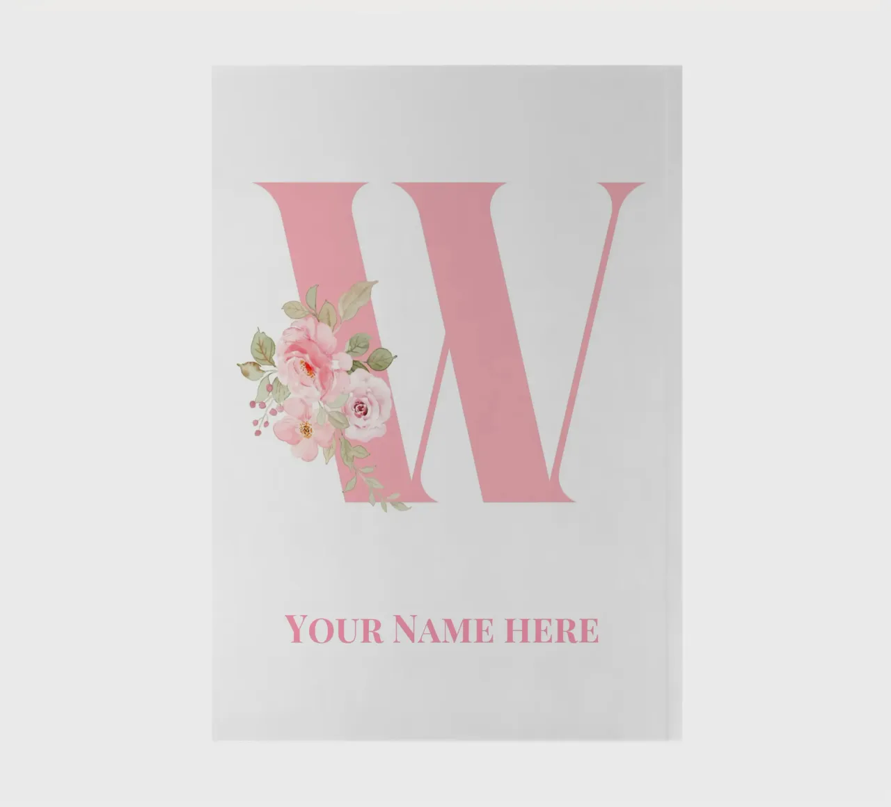 Letter W, Personalized Name Print, Personalized initial notebook by The Custom Letter