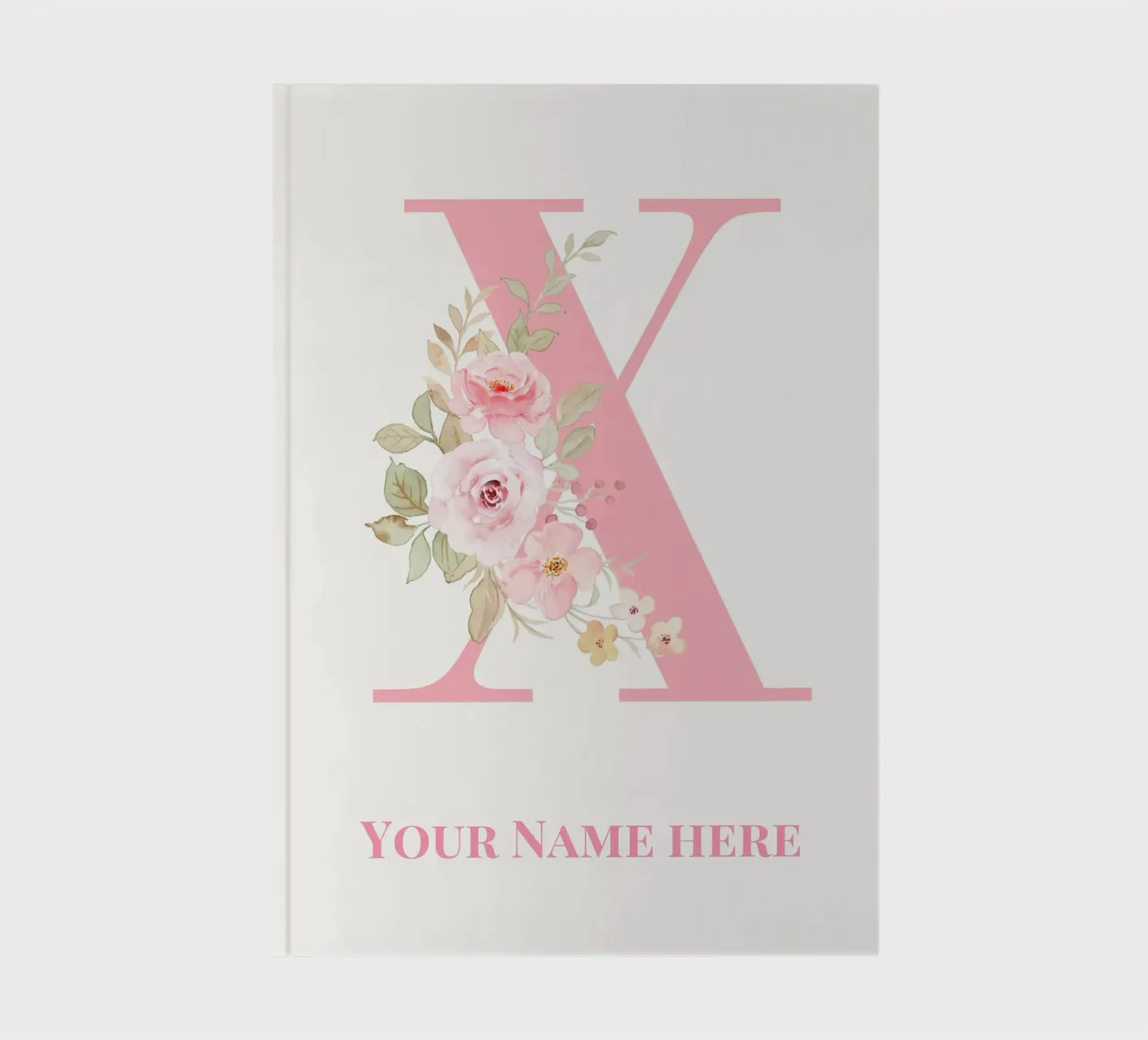 Letter X, Personalized Name Print, Personalized initial notebook by The Custom Letter