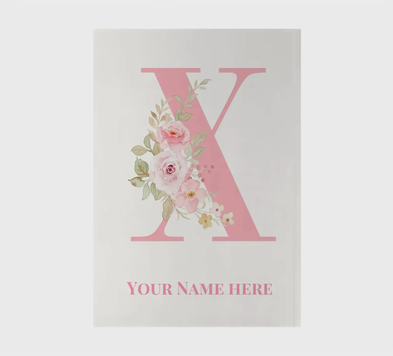 Letter X, Personalized Name Print, Personalized initial notebook by The Custom Letter