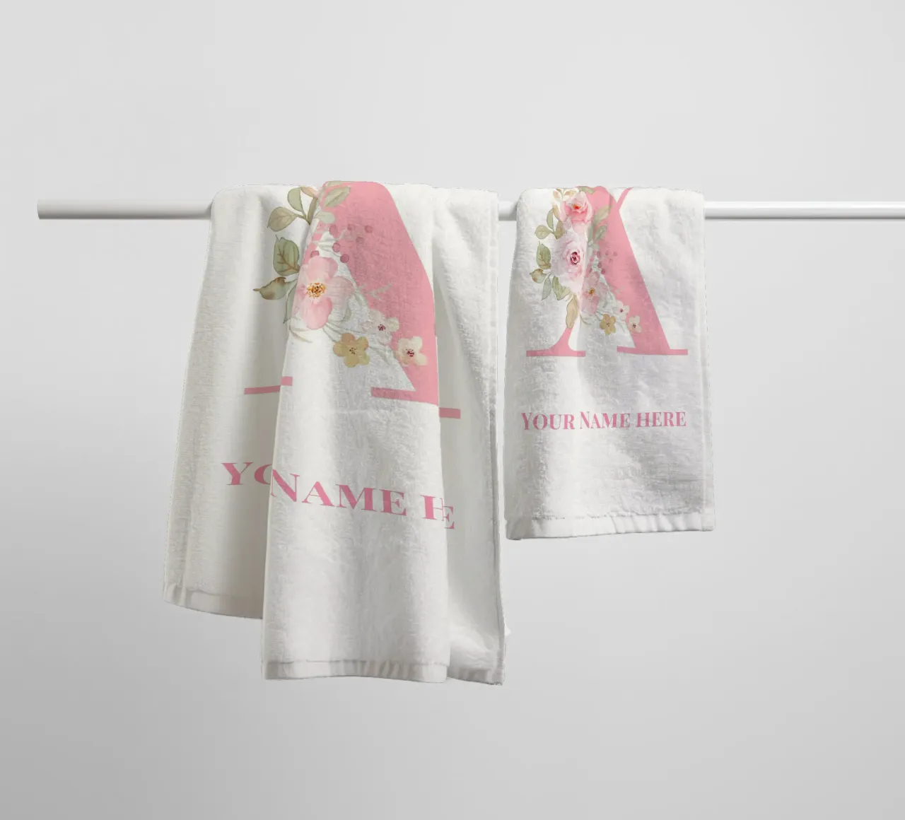 Letter X, Personalized Name Print, Personalized initial towel by The Custom Letter