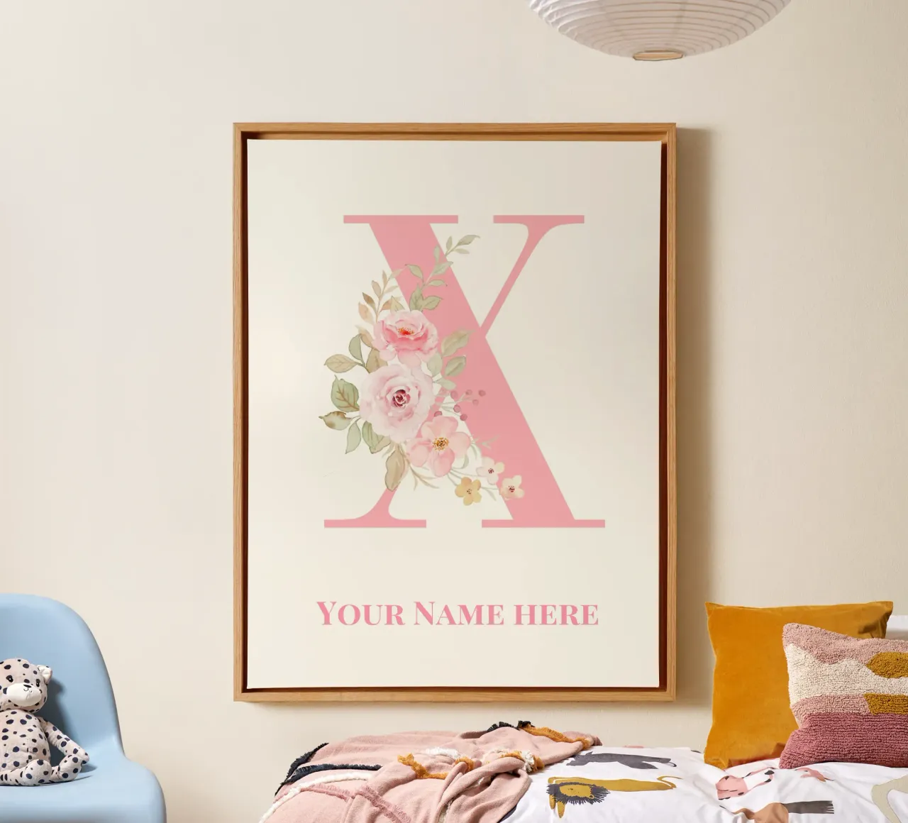 Letter X, Personalized Name Print, Personalized initial canvas by The Custom Letter
