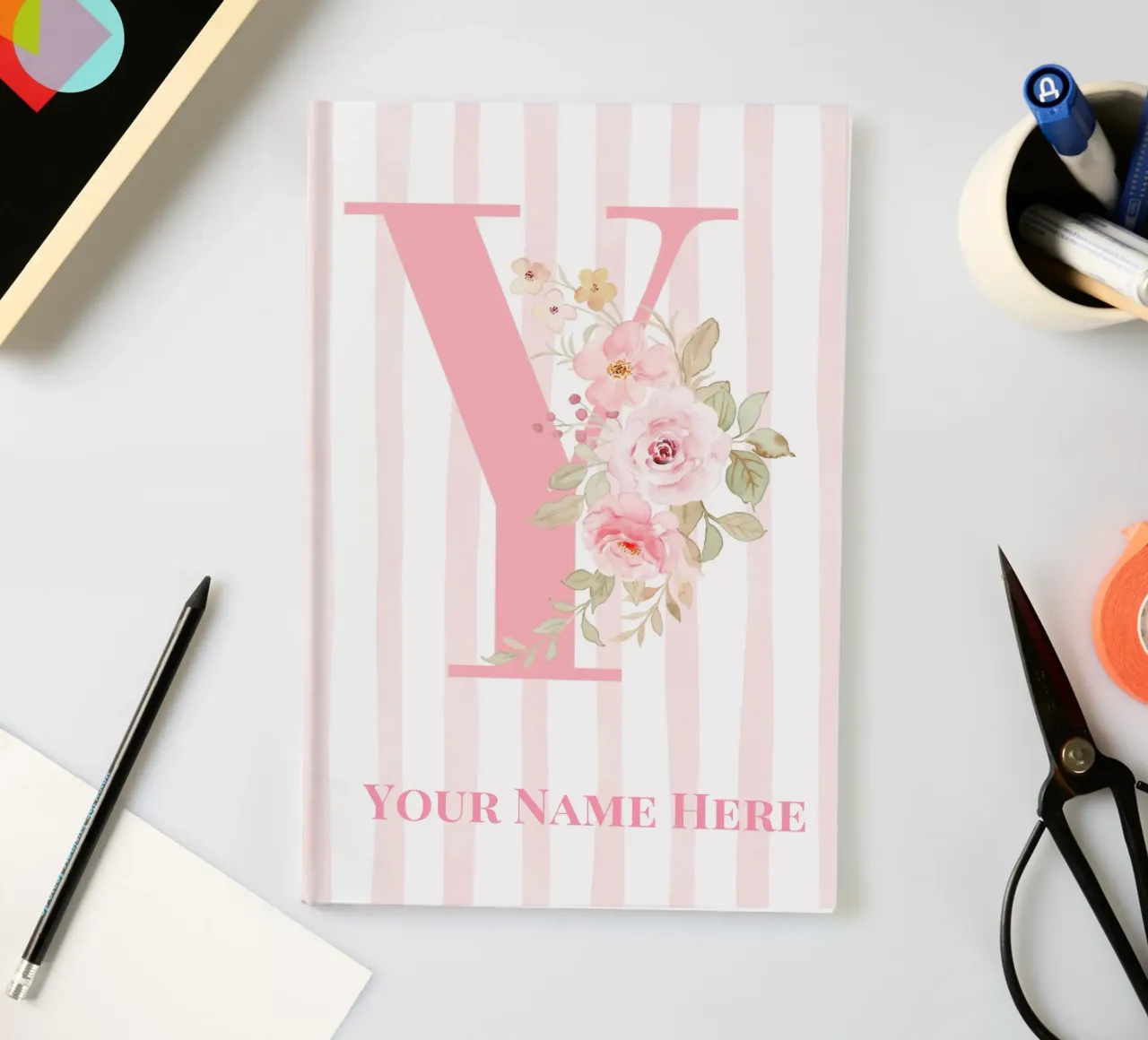 Letter Y, Personalized Name Print, Personalized initial notebook by The Custom Letter