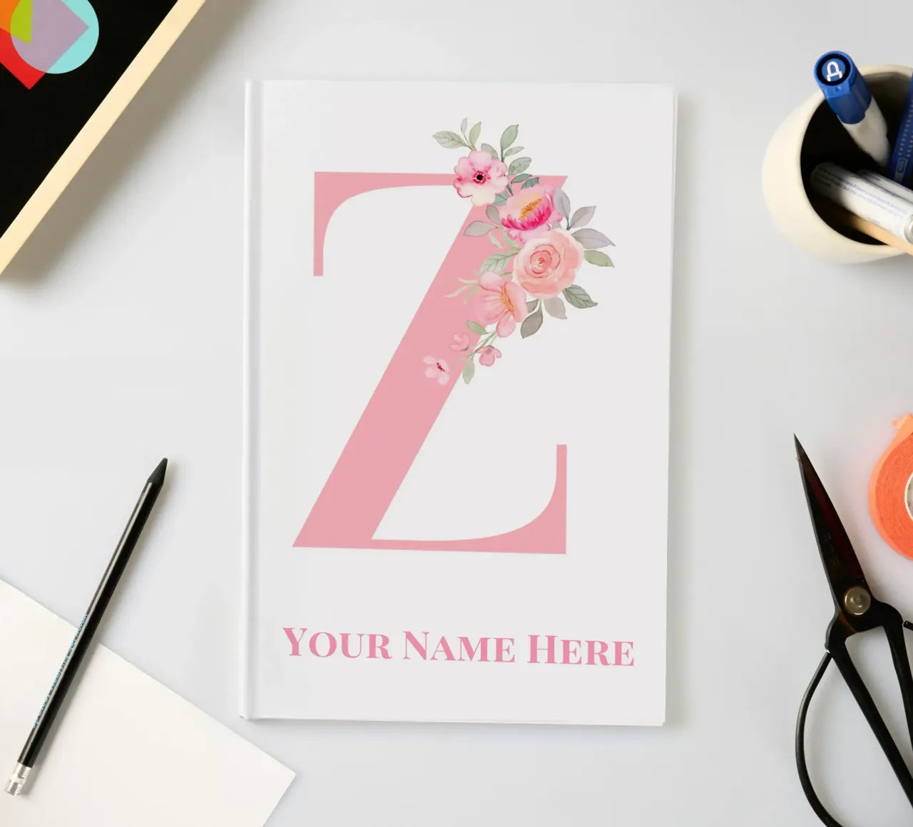Letter Z, Personalized Name Print, Personalized initial notebook by The Custom Letter