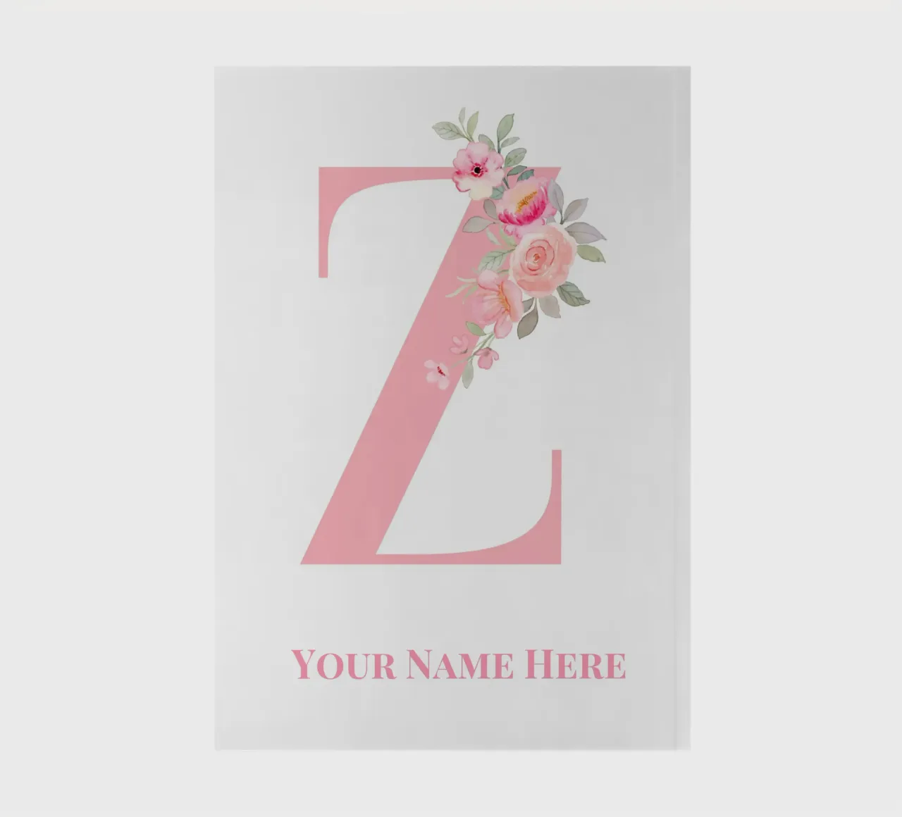 Letter Z, Personalized Name Print, Personalized initial notebook by The Custom Letter
