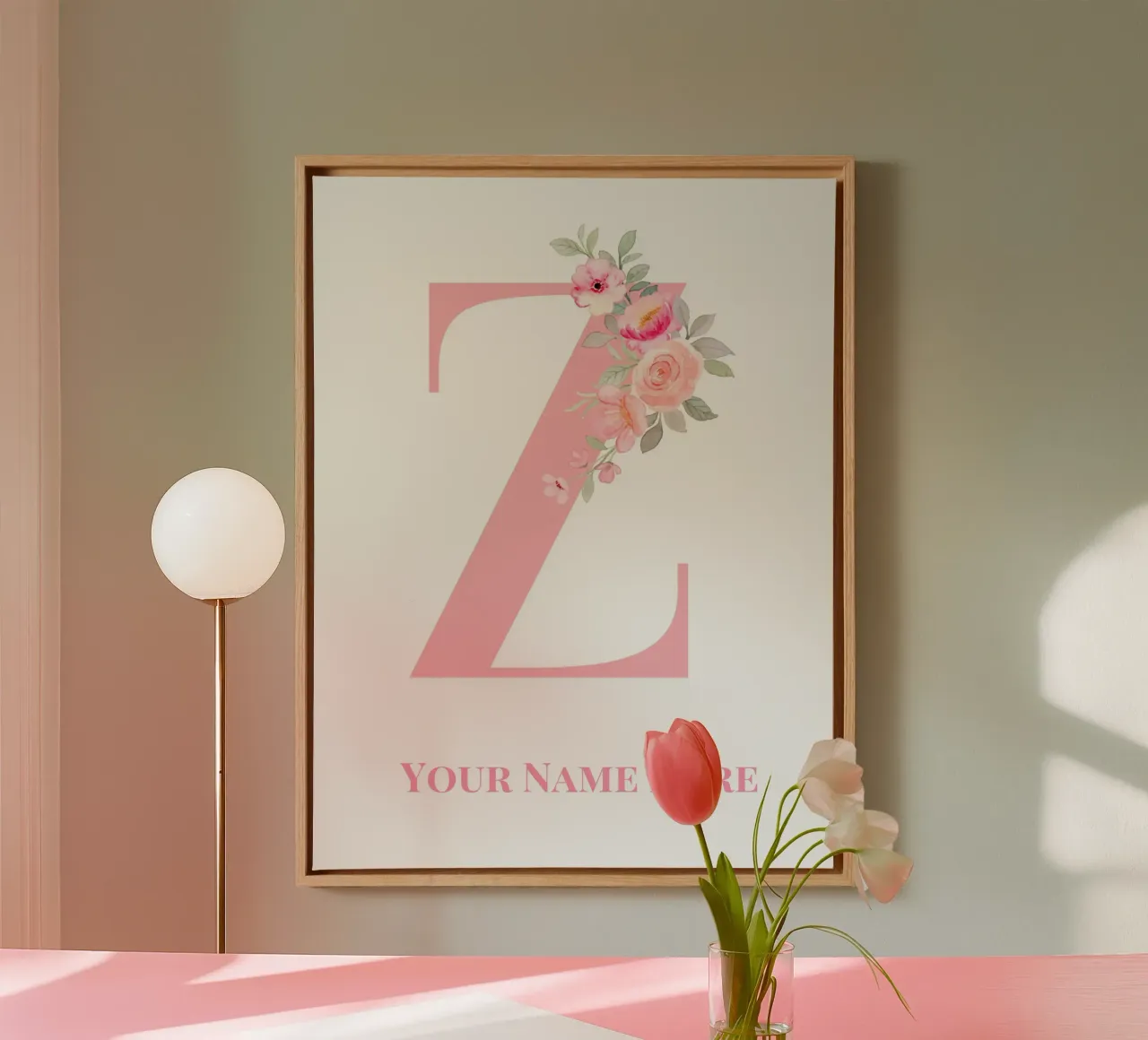 Letter Z, Personalized Name Print, Personalized initial canvas by The Custom Letter