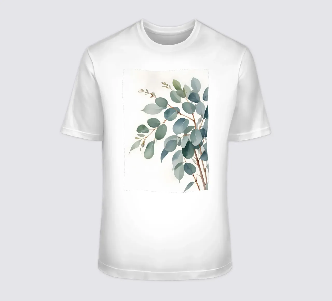 Eucalyptus Whisper – Minimal Botanical Art t-shirt da Graceful Desine