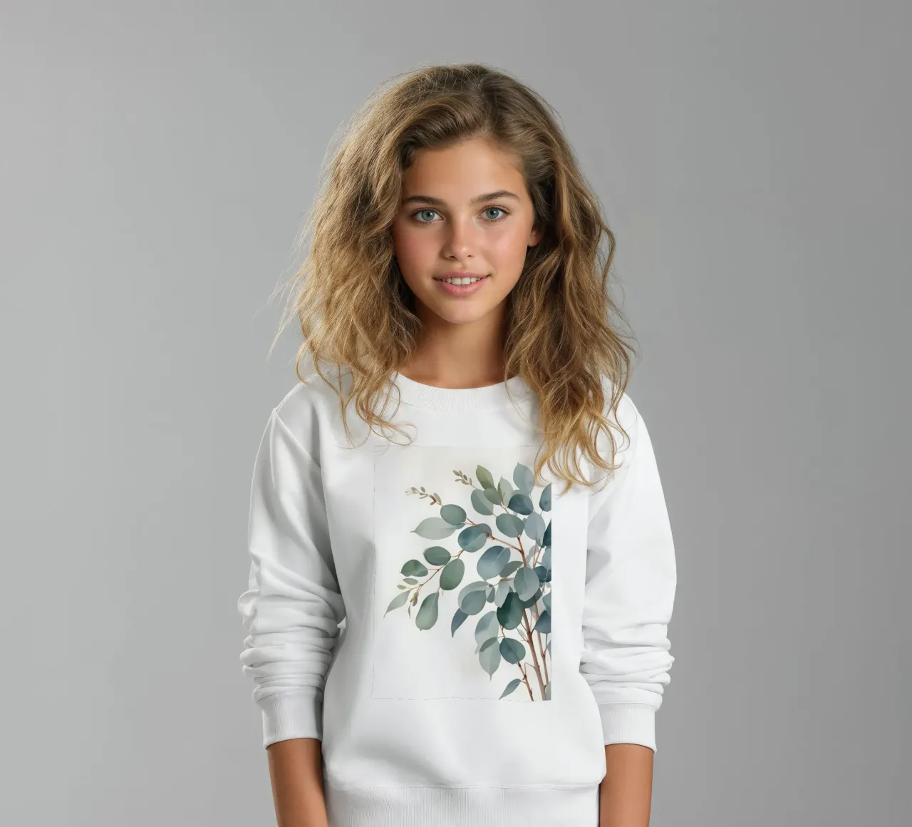 Eucalyptus Whisper – Minimal Botanical Art felpa bambino da Graceful Desine