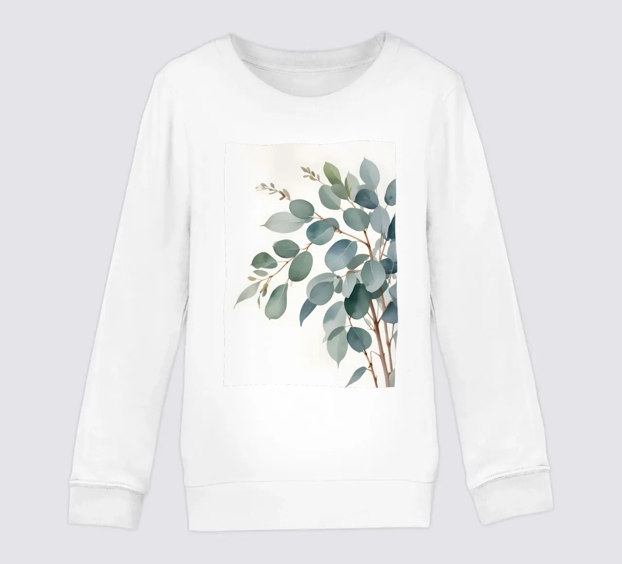 Eucalyptus Whisper – Minimal Botanical Art felpa bambino da Graceful Desine
