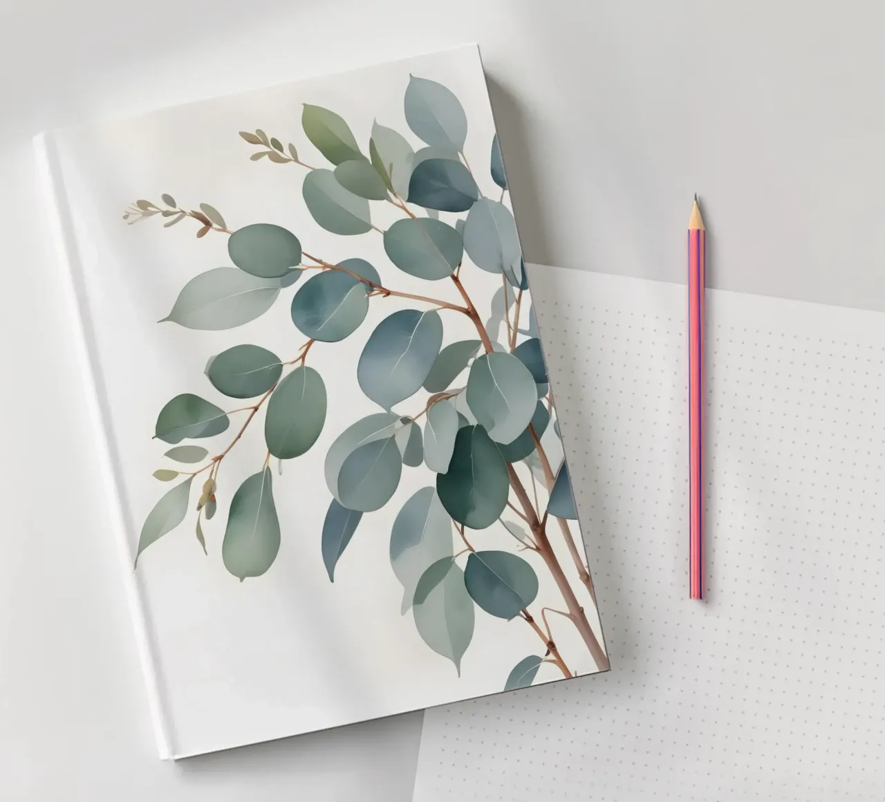 Eucalyptus Whisper - Minimal Botanical Art notebook by Graceful Desine
