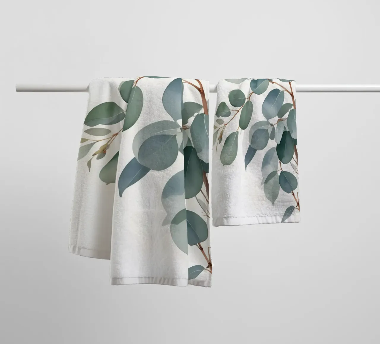 Eucalyptus Whisper – Minimal Botanical Art asciugamano da bagno da Graceful Desine