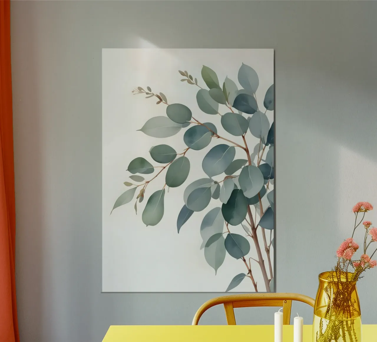 Eucalyptus Whisper – Minimal Botanical Art alluminio dibond da Graceful Desine
