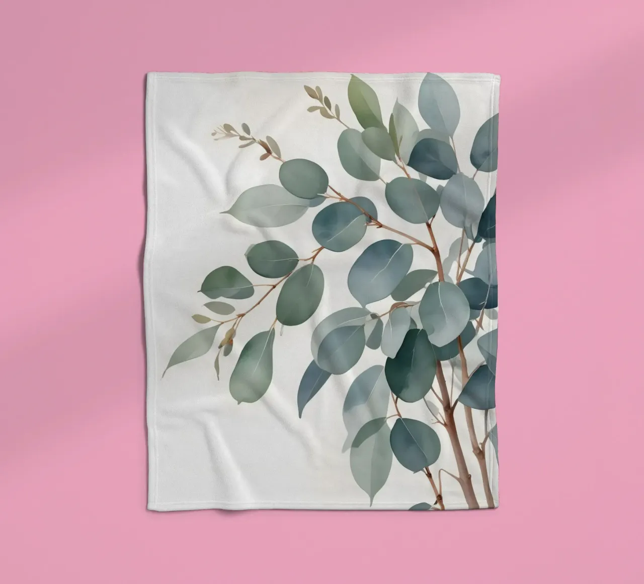 Eucalyptus Whisper – Minimal Botanical Art coperta in pile da Graceful Desine