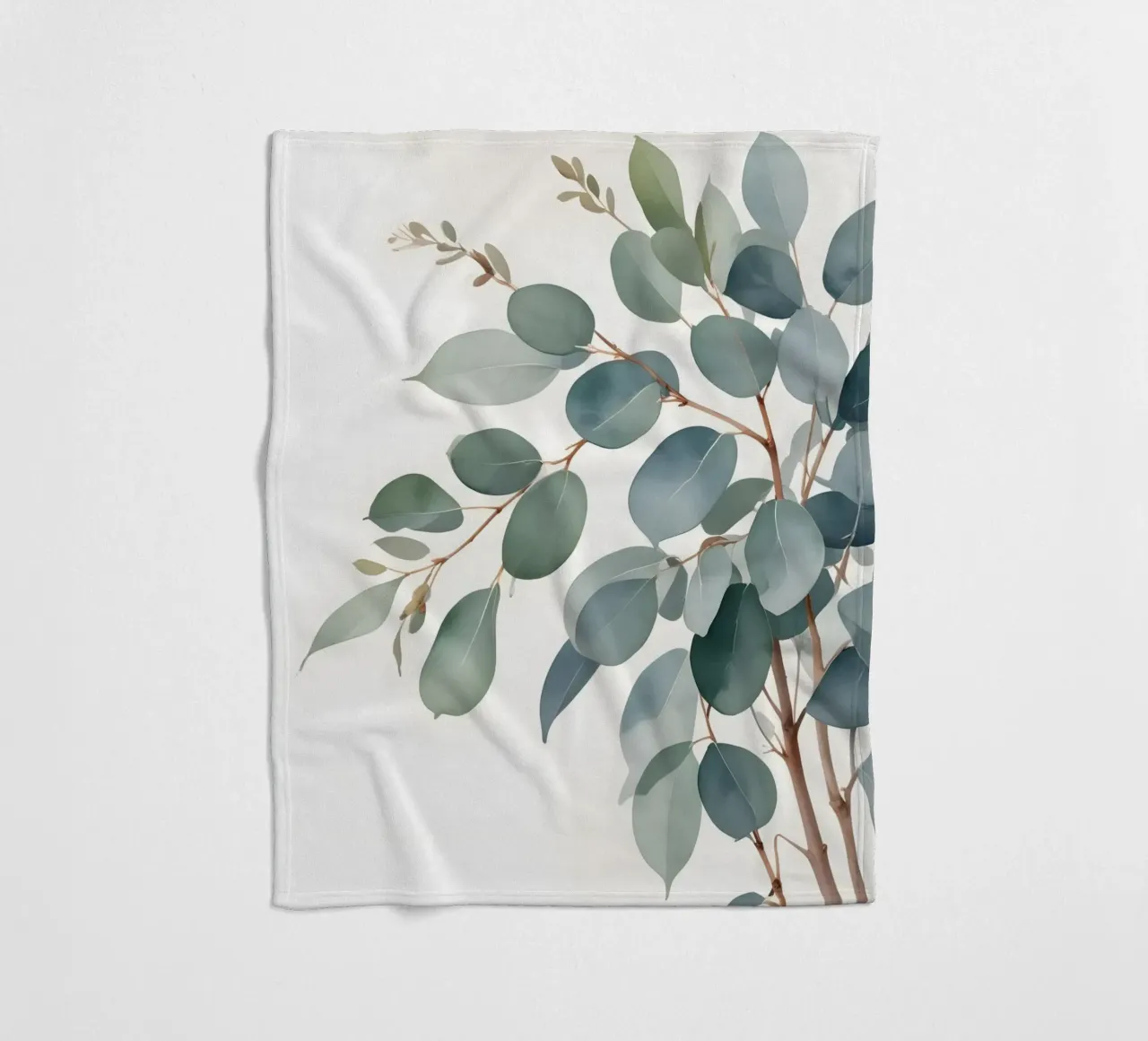 Eucalyptus Whisper – Minimal Botanical Art coperta in pile da Graceful Desine