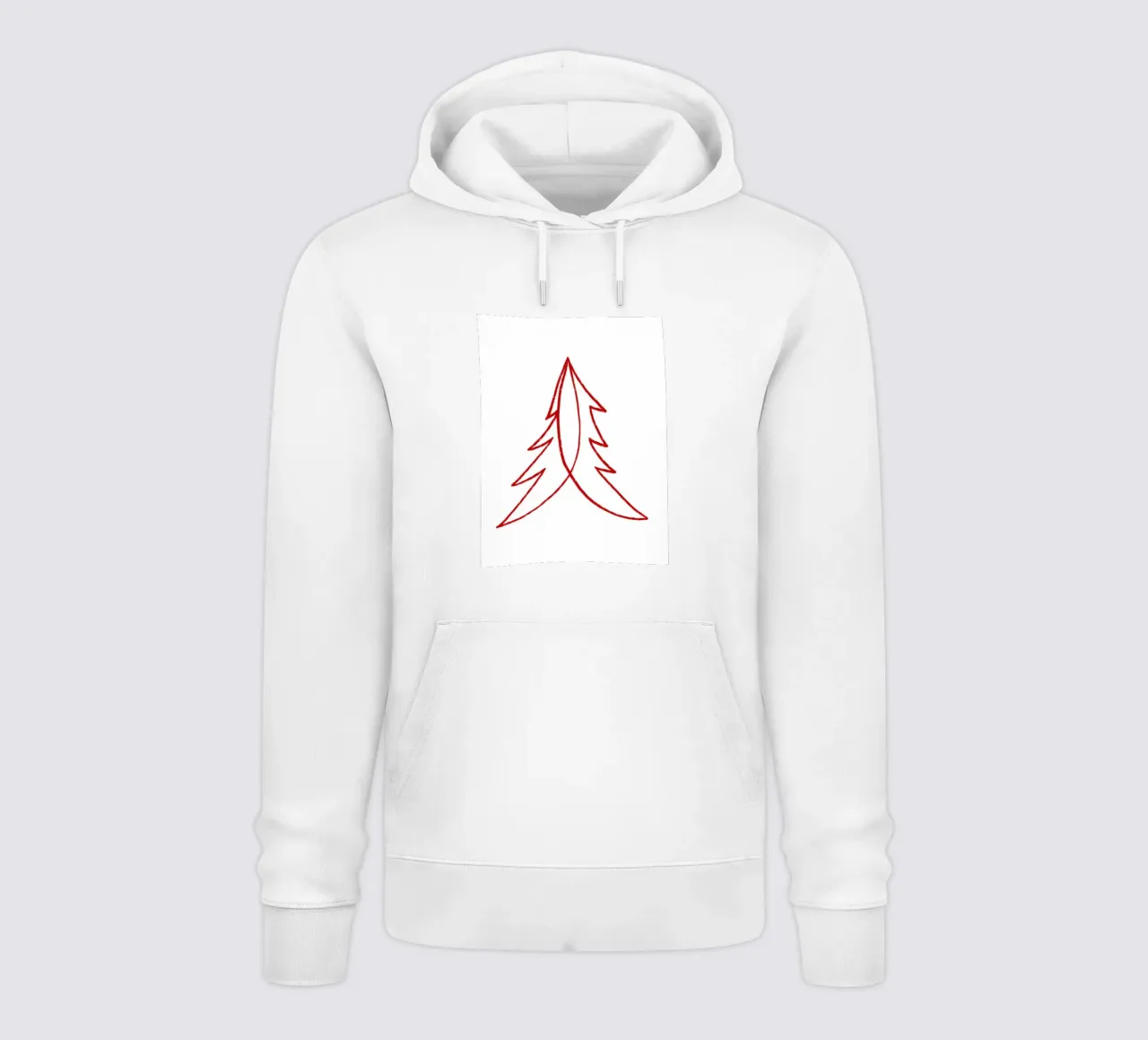 Minimal Red Tree – Moderner Weihnachtsbaum in Dunkelrot felpa con cappuccio da fraeuleinvonfuchs