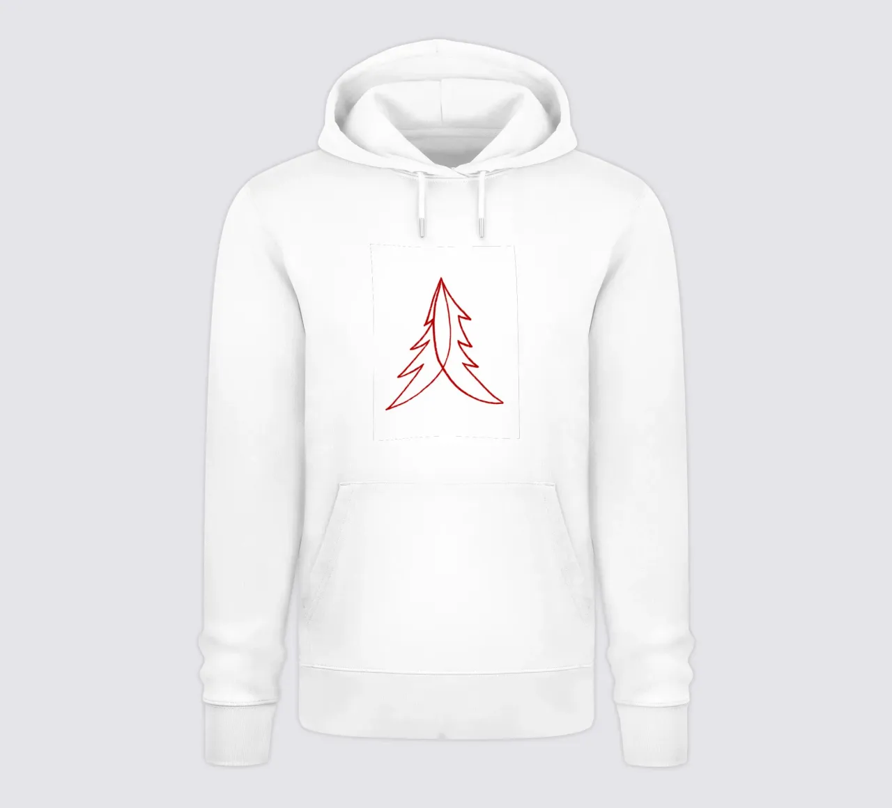 Minimal Red Tree – Moderner Weihnachtsbaum in Dunkelrot felpa con cappuccio da fraeuleinvonfuchs