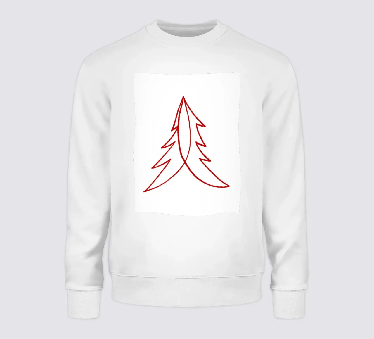 Minimal Red Tree – Moderner Weihnachtsbaum in Dunkelrot felpa da fraeuleinvonfuchs