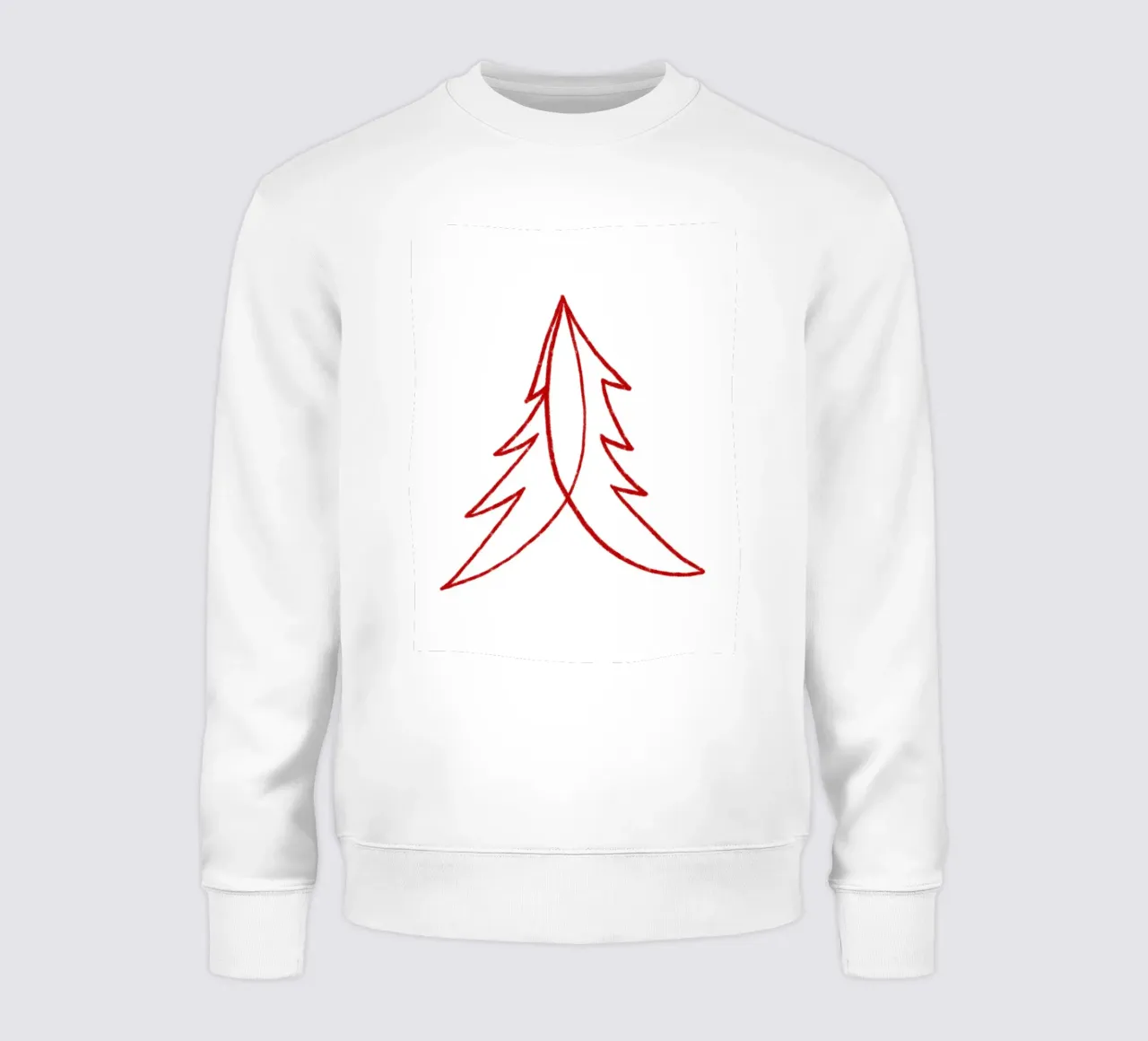 Minimal Red Tree – Moderner Weihnachtsbaum in Dunkelrot felpa da fraeuleinvonfuchs