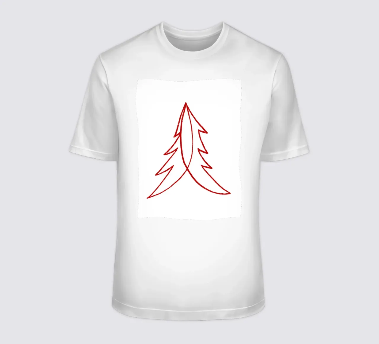 Minimal Red Tree – Moderner Weihnachtsbaum in Dunkelrot t-shirt da fraeuleinvonfuchs