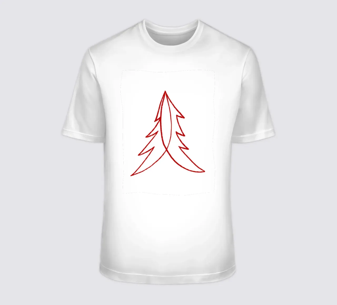 Minimal Red Tree – Moderner Weihnachtsbaum in Dunkelrot t-shirt da fraeuleinvonfuchs