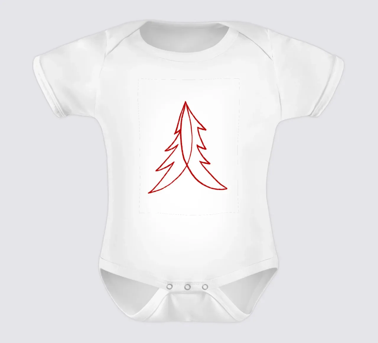 Minimal Red Tree – Moderner Weihnachtsbaum in Dunkelrot body neonato maniche corte da fraeuleinvonfuchs