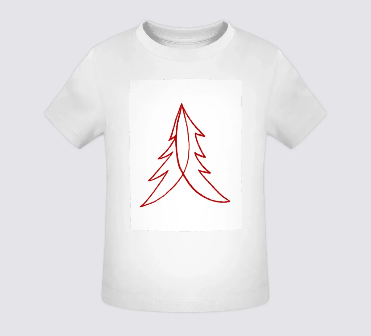 Minimal Red Tree – Moderner Weihnachtsbaum in Dunkelrot maglietta neonato da fraeuleinvonfuchs