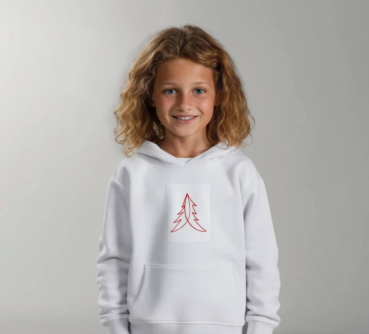 Minimal Red Tree – Moderner Weihnachtsbaum in Dunkelrot felpa bambino con cappuccio da fraeuleinvonfuchs