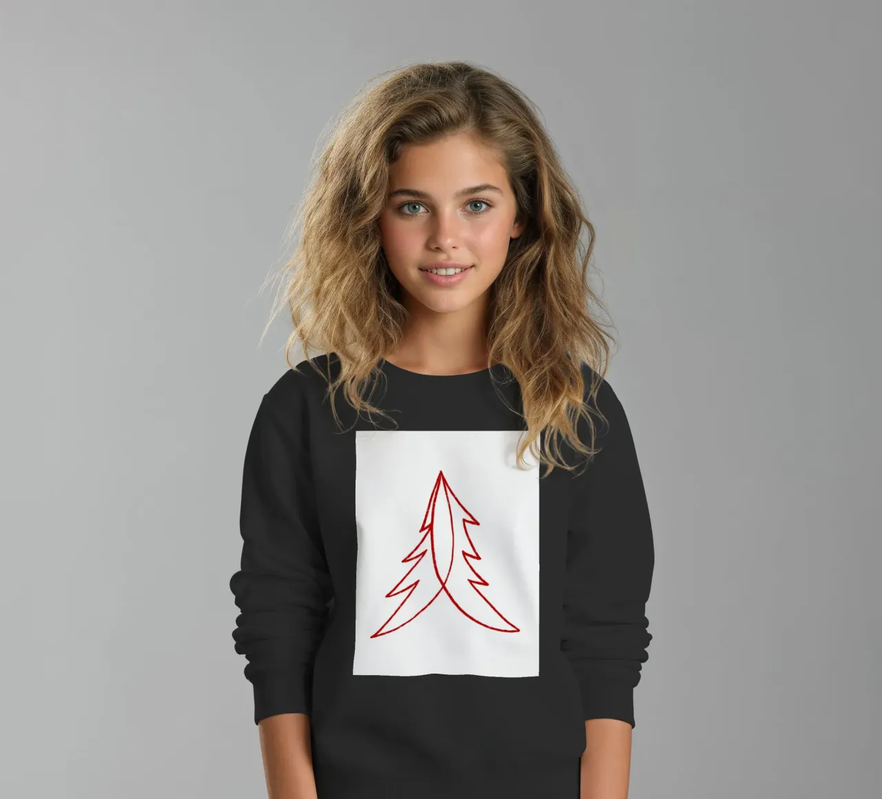 Minimal Red Tree – Moderner Weihnachtsbaum in Dunkelrot felpa bambino da fraeuleinvonfuchs