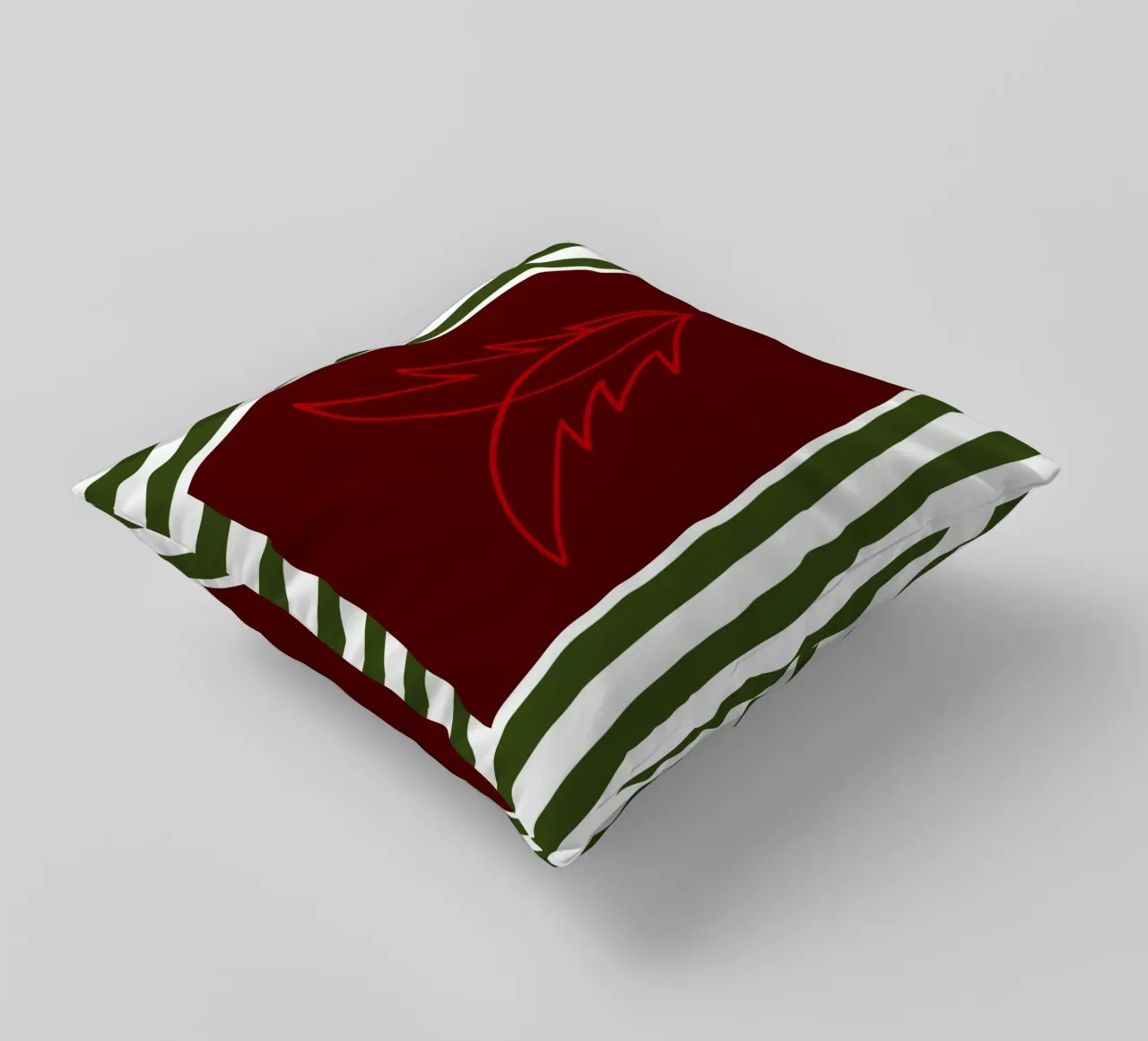 Minimal Red Tree – Moderner Weihnachtsbaum in Dunkelrot cuscino da fraeuleinvonfuchs