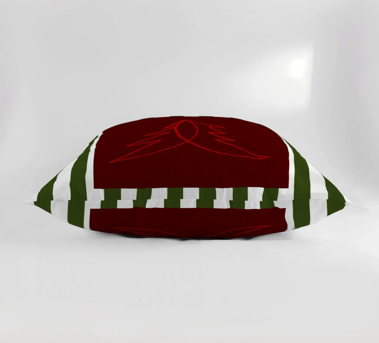 Minimal Red Tree – Moderner Weihnachtsbaum in Dunkelrot cuscino da fraeuleinvonfuchs