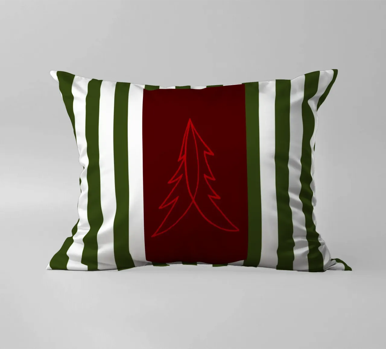 Minimal Red Tree – Moderner Weihnachtsbaum in Dunkelrot cuscino da fraeuleinvonfuchs