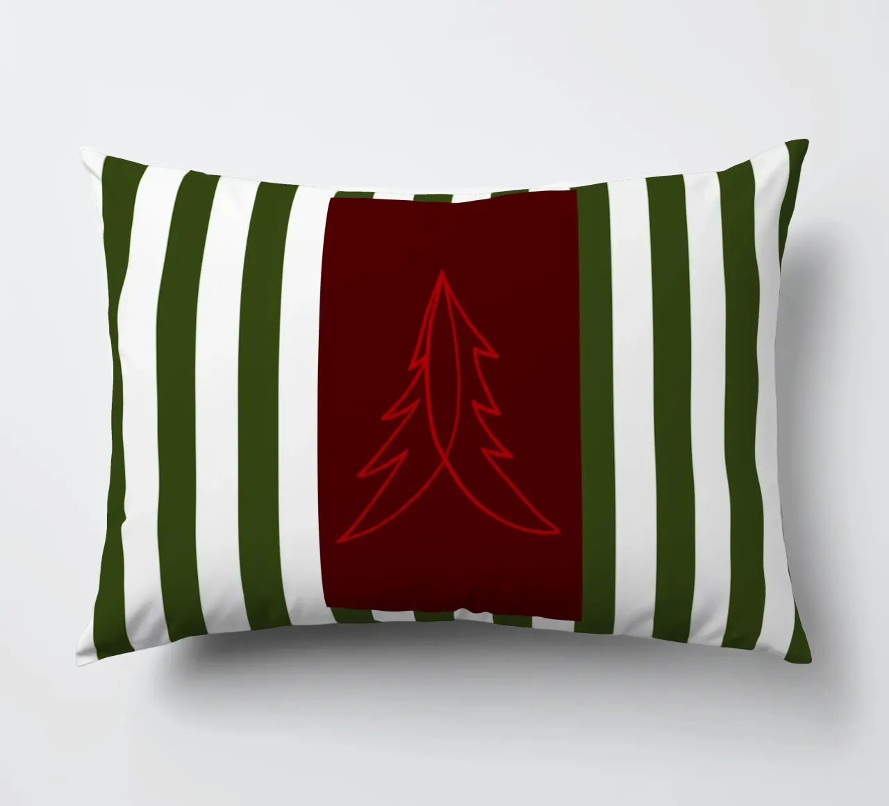 Minimal Red Tree – Moderner Weihnachtsbaum in Dunkelrot cuscino da fraeuleinvonfuchs