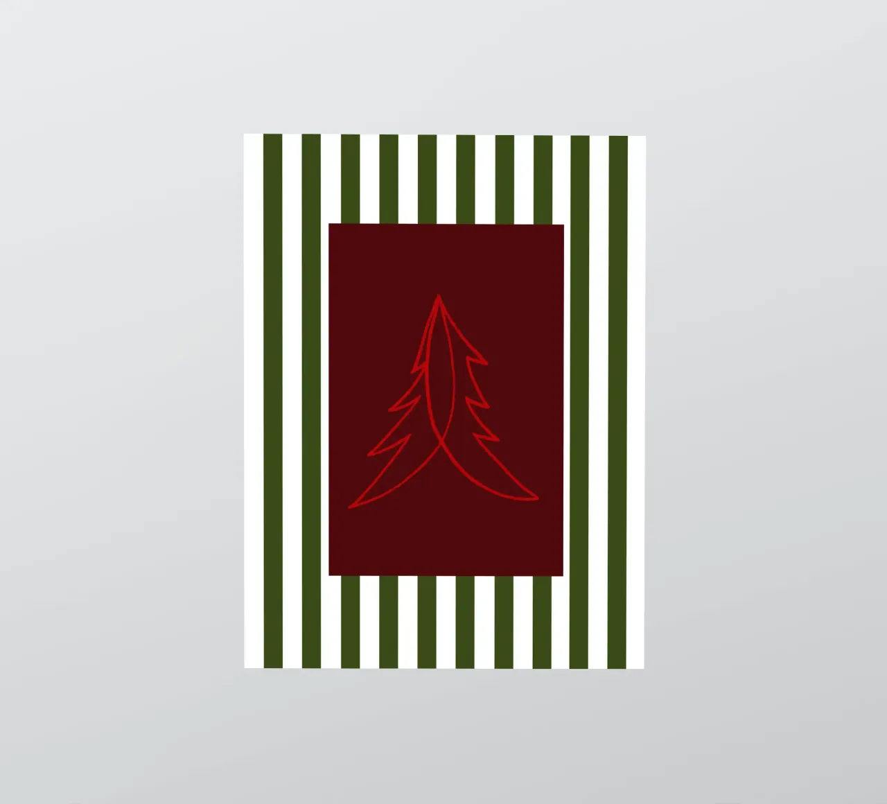 Minimal Red Tree – Moderner Weihnachtsbaum in Dunkelrot adesivo da fraeuleinvonfuchs