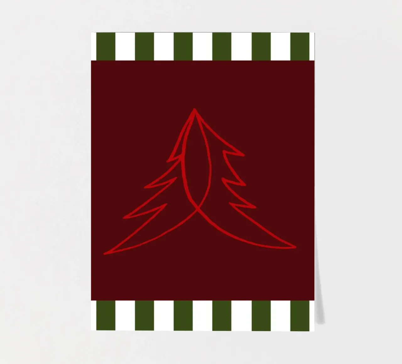 Minimal Red Tree – Moderner Weihnachtsbaum in Dunkelrot foglio adesivo da fraeuleinvonfuchs