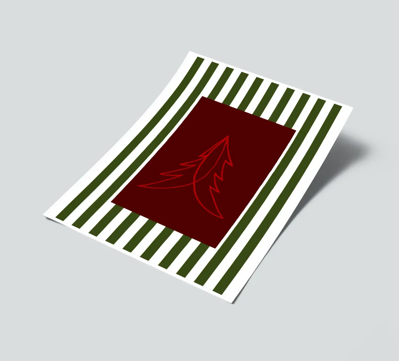 Minimal Red Tree – Moderner Weihnachtsbaum in Dunkelrot foglio adesivo da fraeuleinvonfuchs