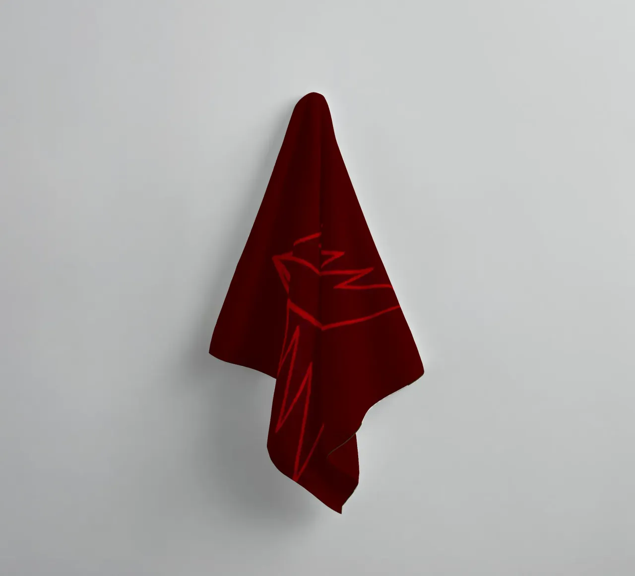 Minimal Red Tree – Moderner Weihnachtsbaum in Dunkelrot asciugamano da bagno da fraeuleinvonfuchs