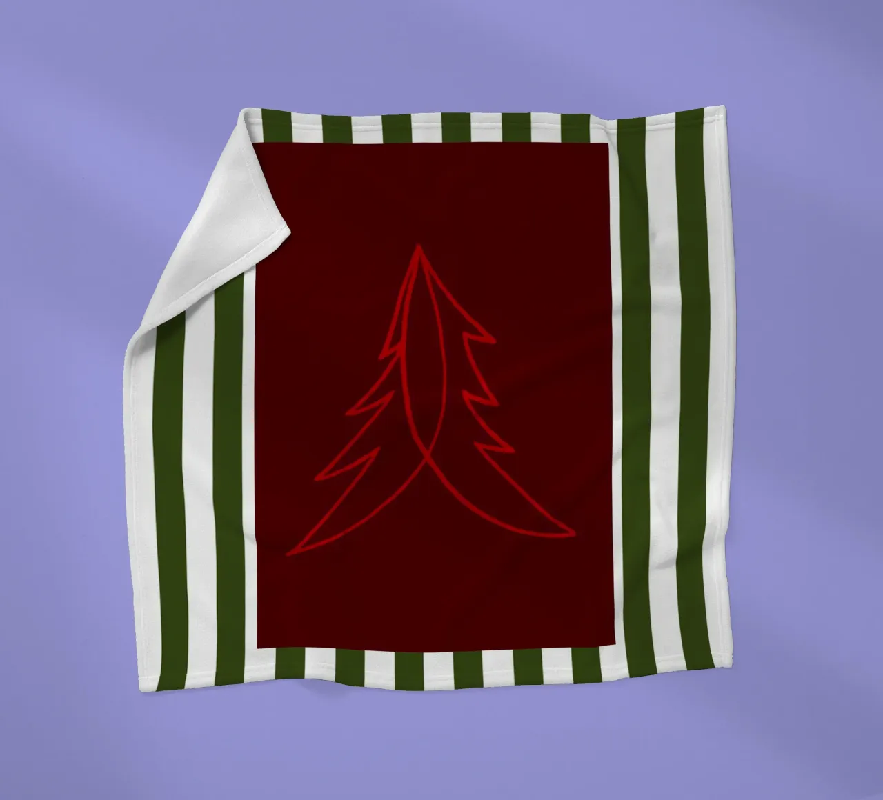 Minimal Red Tree – Moderner Weihnachtsbaum in Dunkelrot coperta in pile da fraeuleinvonfuchs