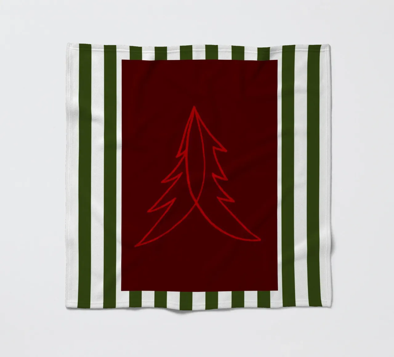 Minimal Red Tree – Moderner Weihnachtsbaum in Dunkelrot coperta in pile da fraeuleinvonfuchs