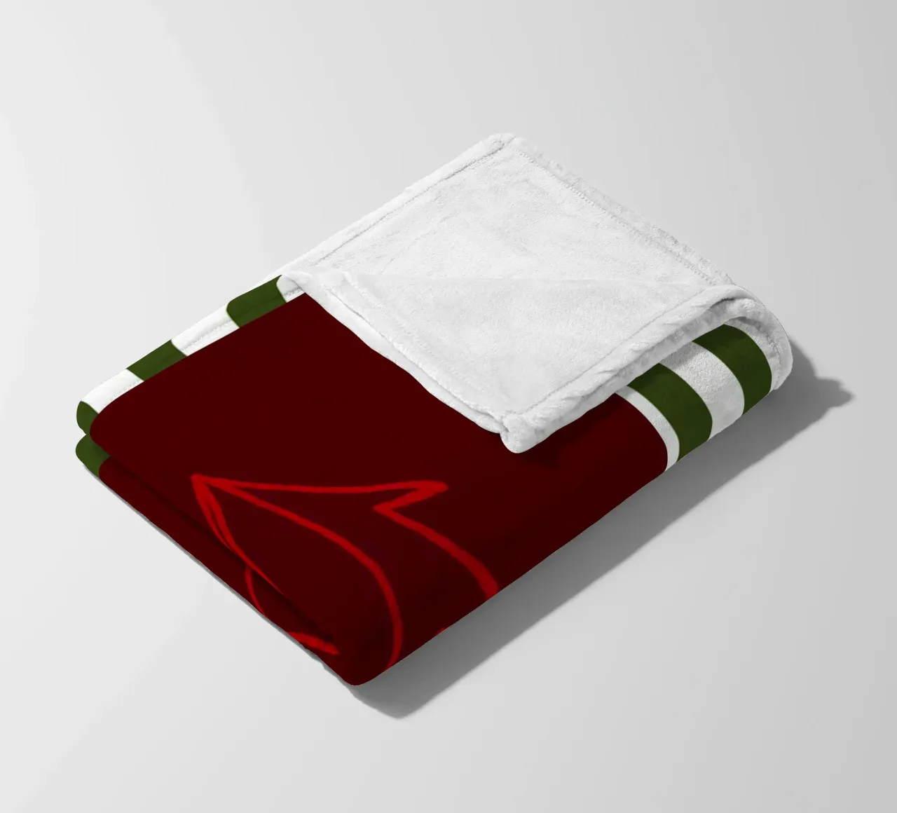 Minimal Red Tree – Moderner Weihnachtsbaum in Dunkelrot coperta in pile da fraeuleinvonfuchs