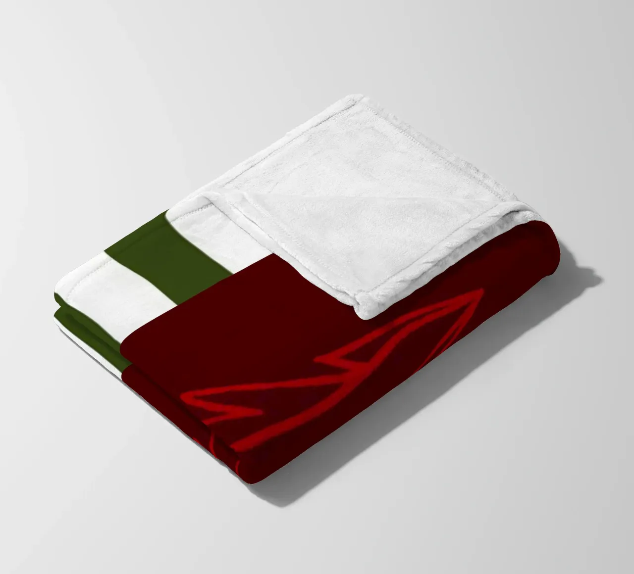 Minimal Red Tree – Moderner Weihnachtsbaum in Dunkelrot coperta in pile da fraeuleinvonfuchs