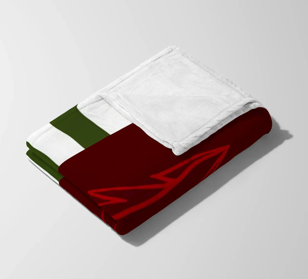 Minimal Red Tree – Moderner Weihnachtsbaum in Dunkelrot coperta in pile da fraeuleinvonfuchs