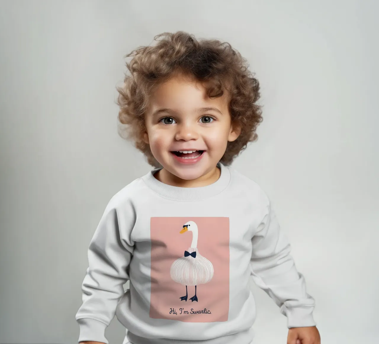 Swan Swarlic felpa neonato da Roseberry Design