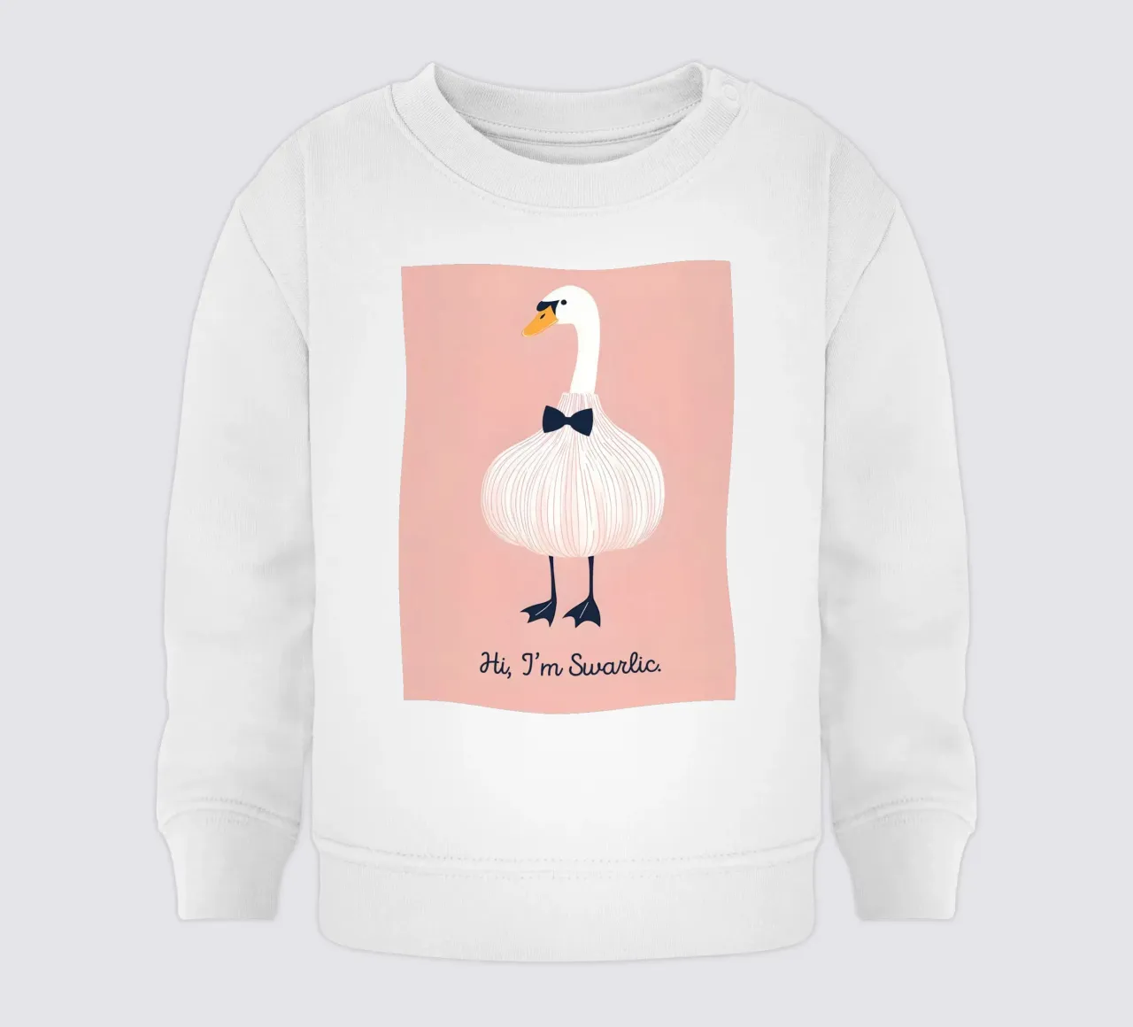 Swan Swarlic felpa neonato da Roseberry Design