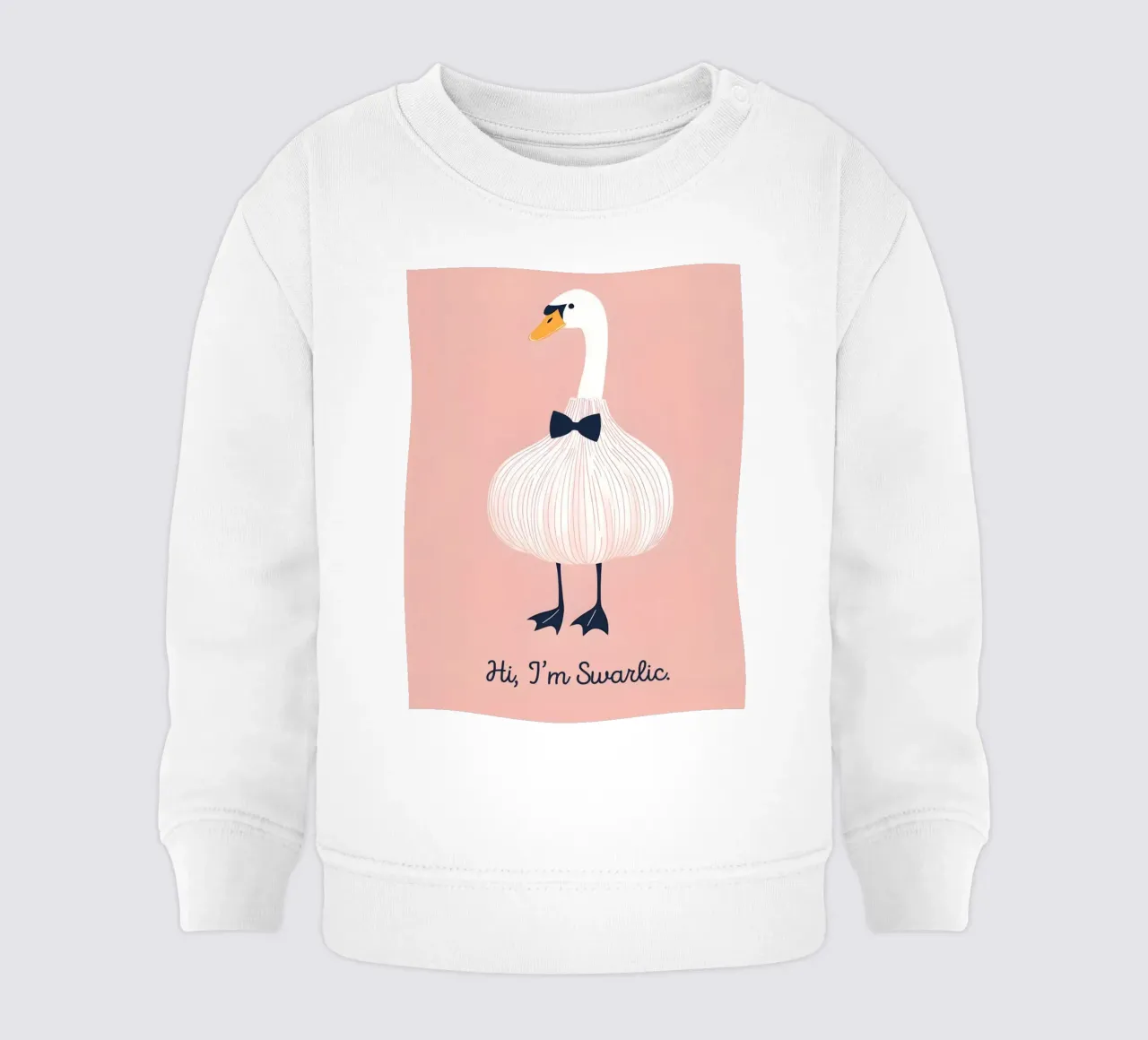 Swan Swarlic felpa neonato da Roseberry Design